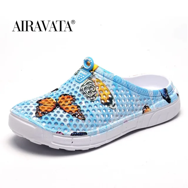 Womens Casual Clogs Breathable Beach Sandals Valentine Slippers Summer Slip on Women Flip flop Shoes Home Shoes for Woman sky blue