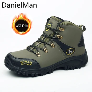 

Danielman Men Winter Military Boots Special Force Tactical Desert Combat Ankle Boats Shoes Men Warm Fur Snow Boots Work Boots