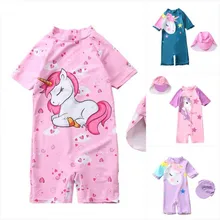 2020 bademode Hut 2PCS Set Shark Dinosaurier einhorn Sommer mädchen jungen wimming Anzug Infant Kleinkind Bademode Kinder Strand Bade anzüge