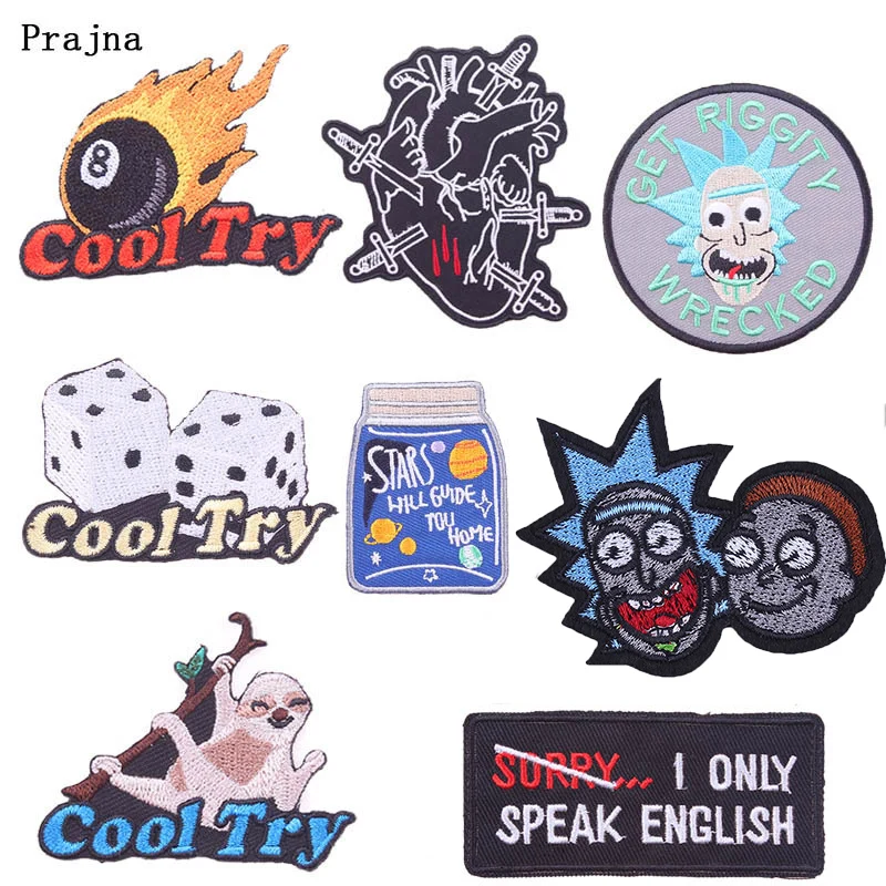 

Prajna Hippie Applique Iron on Patches for Clothing DIY Embroidery Patch to Clothes DIY Hook Loop Stickers Badge Accessories F