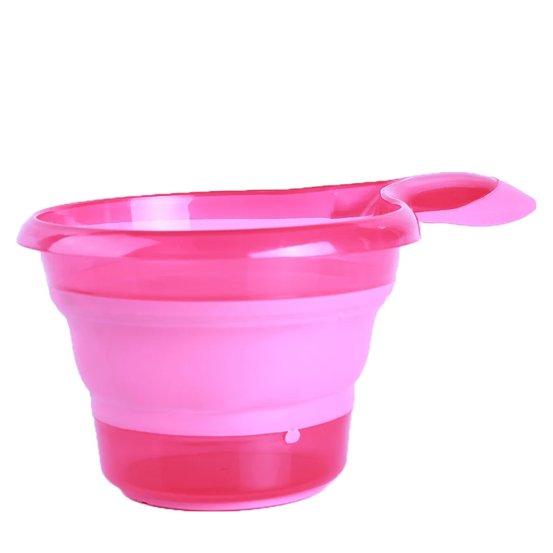 4 цвета, складная силиконовая+ ПП многофункциональная Складная мерная ложка, пакеты для еды, миска для воды, мерный стакан, ложка для еды - Цвет: pink