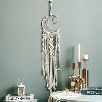 

Wall Hanging Tapestry Mandala Moon Owl Dreamcatcher Wall Decor Boho Woven Knitted Tapestries Home Decoration
