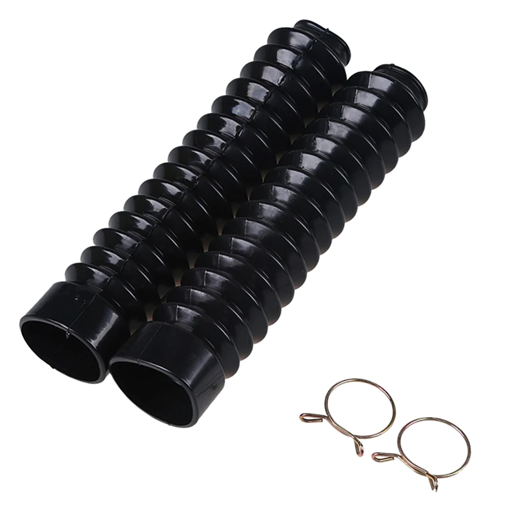 1 Pair Front Fork Dustproof Boot Shock Absorbers 210x42x25mm Black