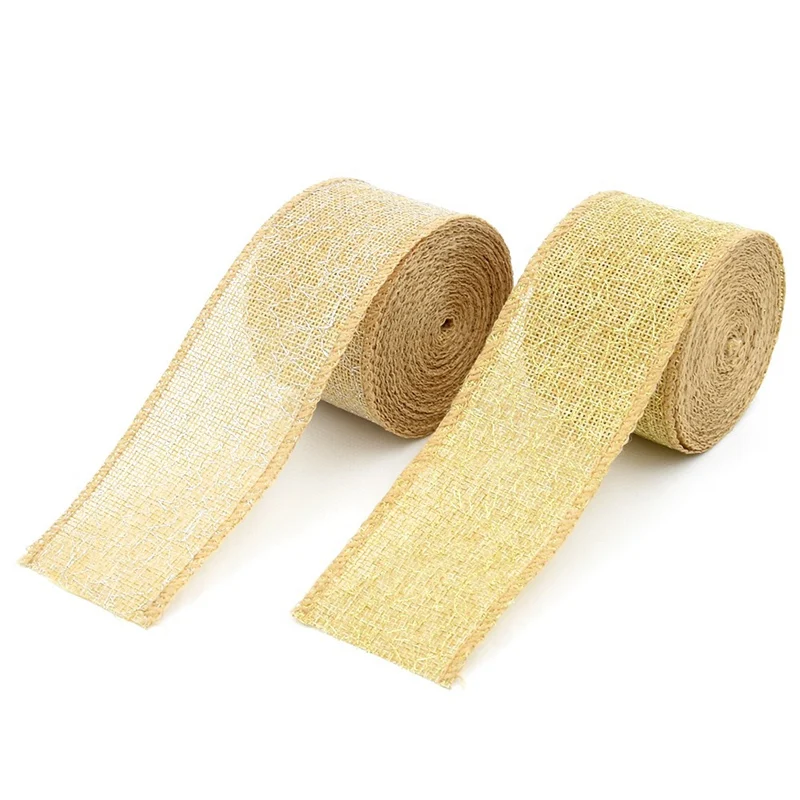 500cm*5cm Burlap Ribbon Hessian Vintage Rustic Hemp Jute Rope Christmas Halloween Party Decoration Wedding Centerpieces