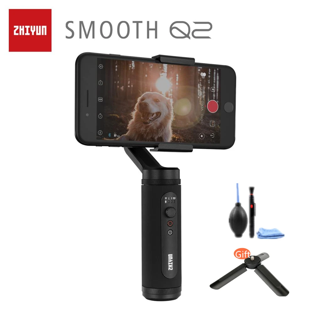 Zhiyun Smooth Q2 портативный карманный 3-осевой смартфон портативный монопод с шарнирным замком для iPhone 11 Pro Max XS X samsung S10 S9 и мобильного телефона - Цвет: Q2 standard box