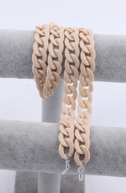 New Fashion Acrylic Glasses Chains Holder Cord Reading Sunglasses Chain Women Largands Eyeglasses Hanging Neck Chain Strap Rope beidge