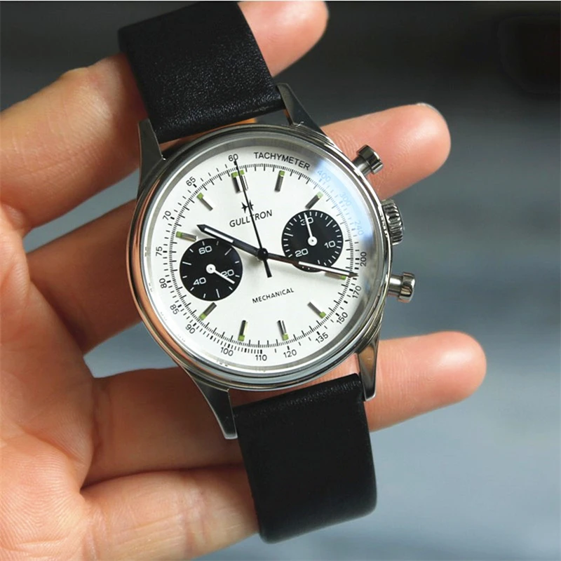 

Pilot 1963 Watch Retro ST1901 Mechanical Movement Chronograph Men Wristwatch Bubble Mirror Personality Military Tough Guy Clock