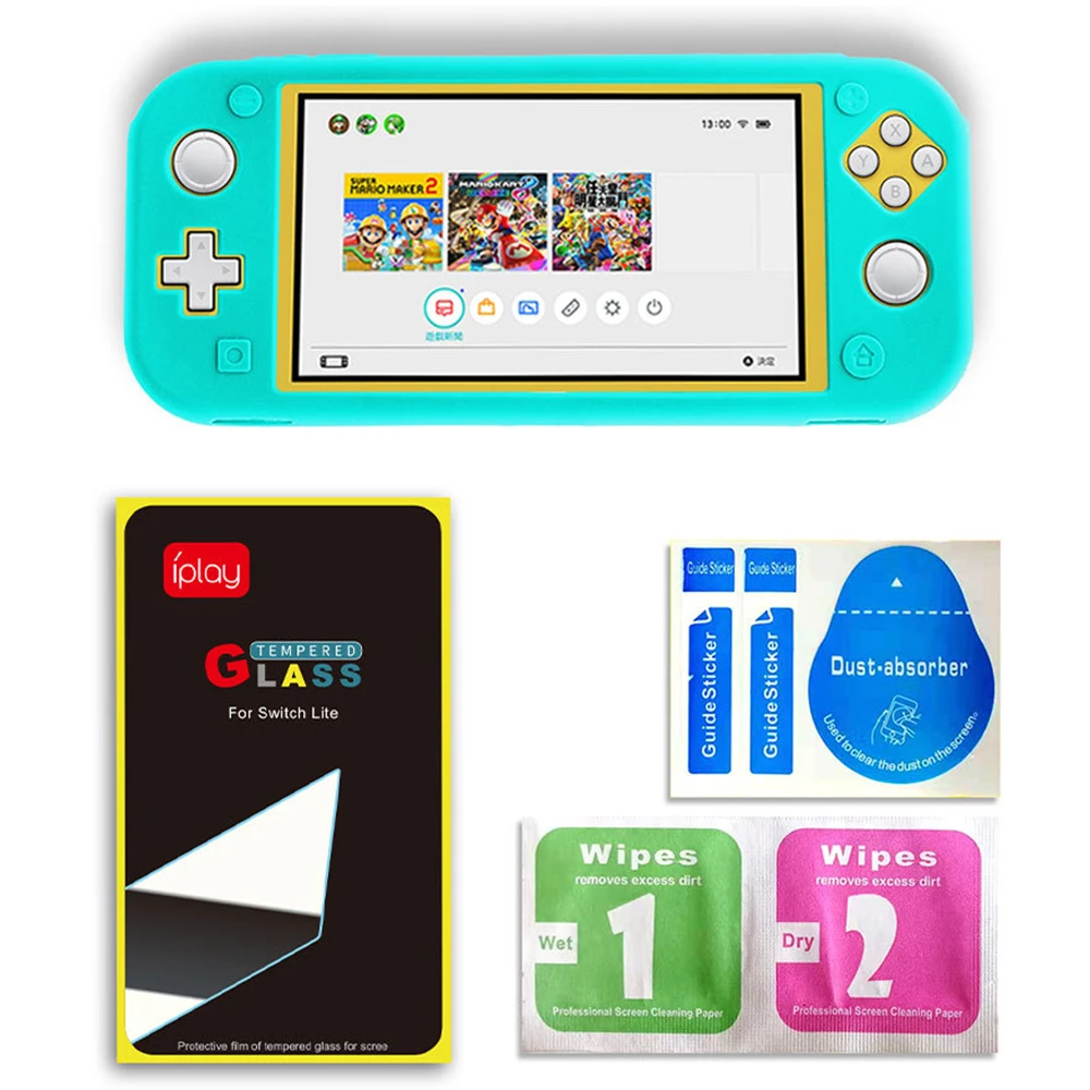 

Silicone Cover Case Set Fit for Nintendo Switch Lite Anti-scratch Soft Silicone Protective Case with Screen Protector