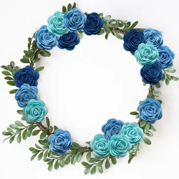 Mixed Artificial Felt Rose Flower 24PCS DIY Handmade Craft Material Tools for Bow Headband Applique Sewing Accessories 6