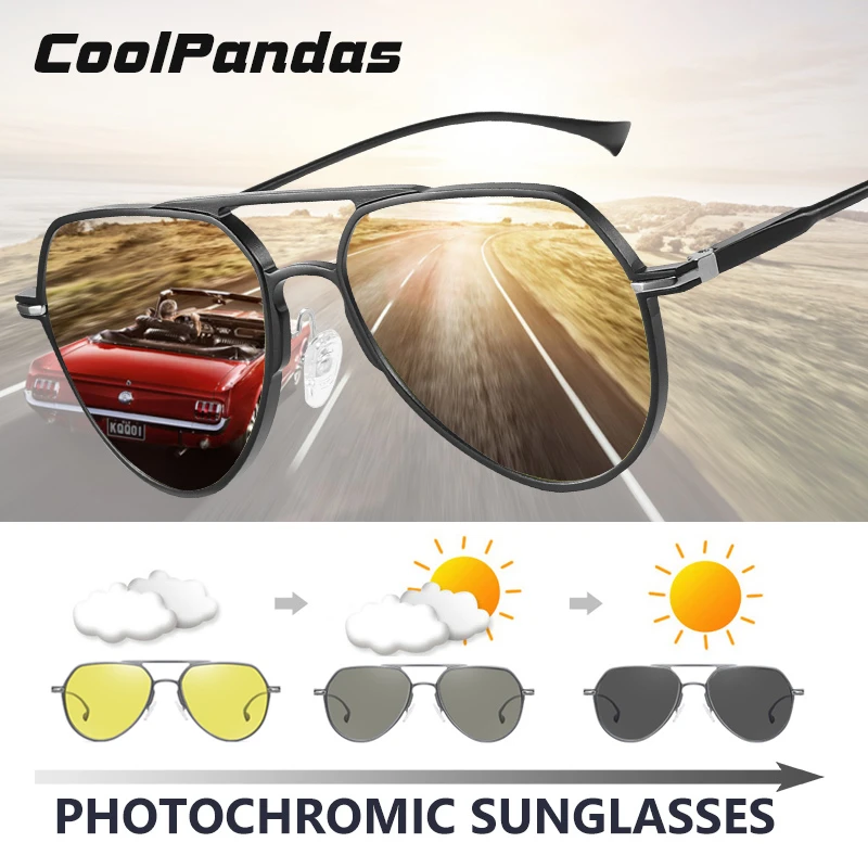 sunglasses for women CoolPandas Brand Pilot Sunglasses Men Women Photochromic Day Night Driving Polarized Sun Glasse Chameleon anteojos de sol hombre big sunglasses for women