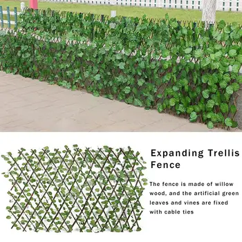 

Retractable Trellis Fence Artificial Garden Plant Protected Privacy Screen For Outdoor Fence Backyard Home Decor Greenery Walls
