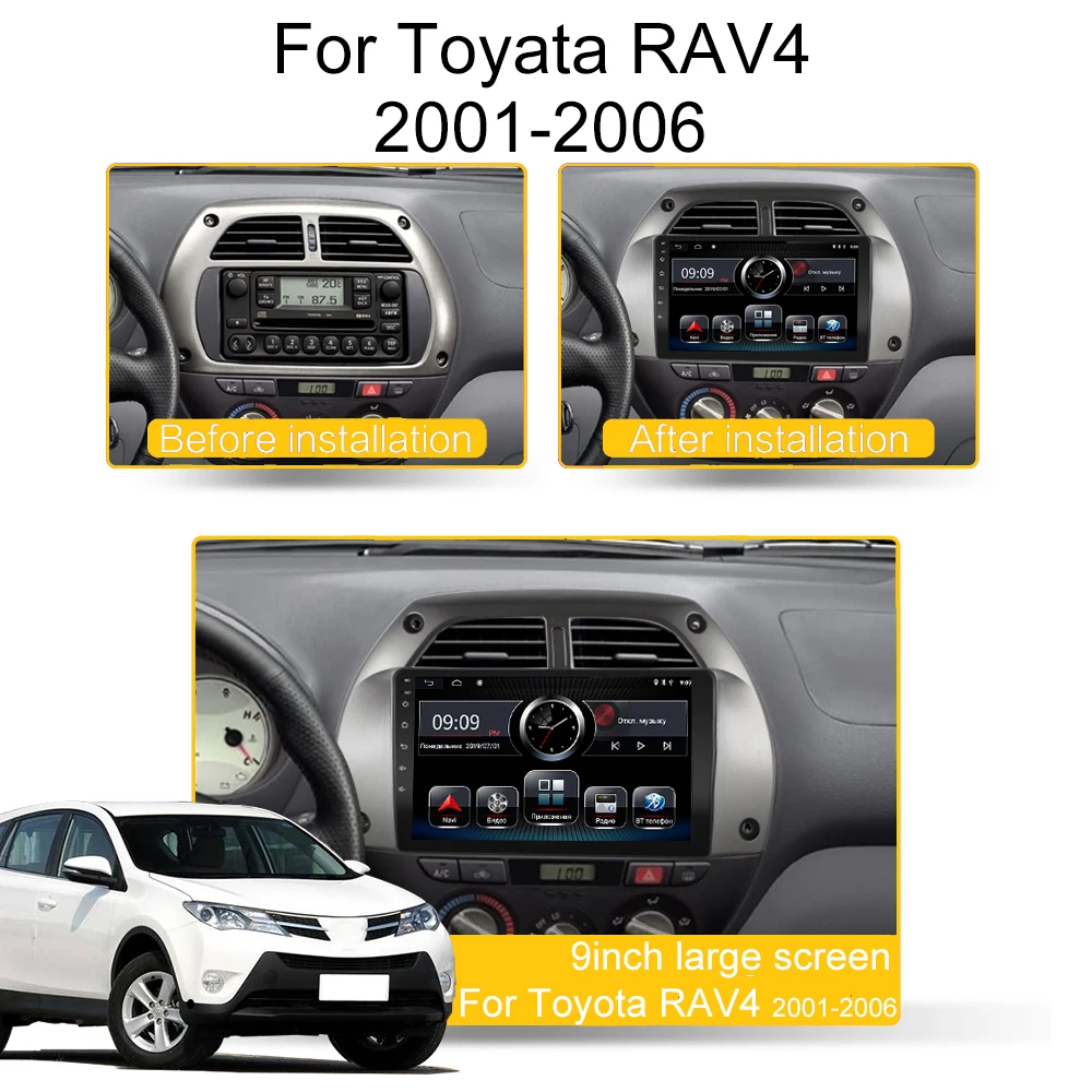 2din Android For Toyota RAV4 Android 2001 2002 200320042005 Car Radio Multimedia Player WIFI FM navigation gpsmp5 Radio player