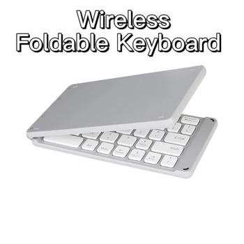 Teclado plegable inalámbrico Compatible con Bluetooth, teclado plegable portátil para IOS, Android, Windows, PC, tableta, Ipad, teléfonos, Inglés
