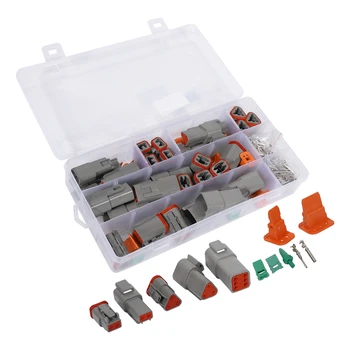 

250Pcs Deutsch DT Series Waterproof Wire Connector Kit DT06-2/3/4/6S DT04-2/3/4/6P Automotive Sealed Plug with Pins Box