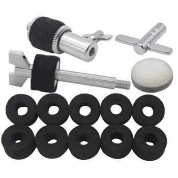 

Drum Set Accessories Kit Including Hi-Hat Clutch + Felt Pad for Bass Drum Pedal Beater+10Pcs Cymbal Felt Washers + Cymbal Stac