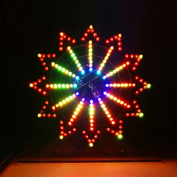 

DIY Colorful LED Automatic Rotating Ferris Wheel Kit Electronic Components DIY Ferris Wheel Infrared Remote Ferris Wheel Decor