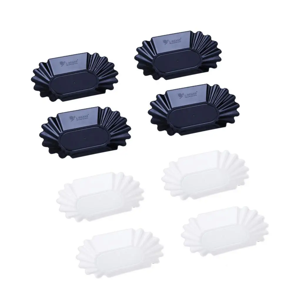 8pcs Oval Tray Plastic Dish for Green and Roasted Coffee Beans Snack Plates