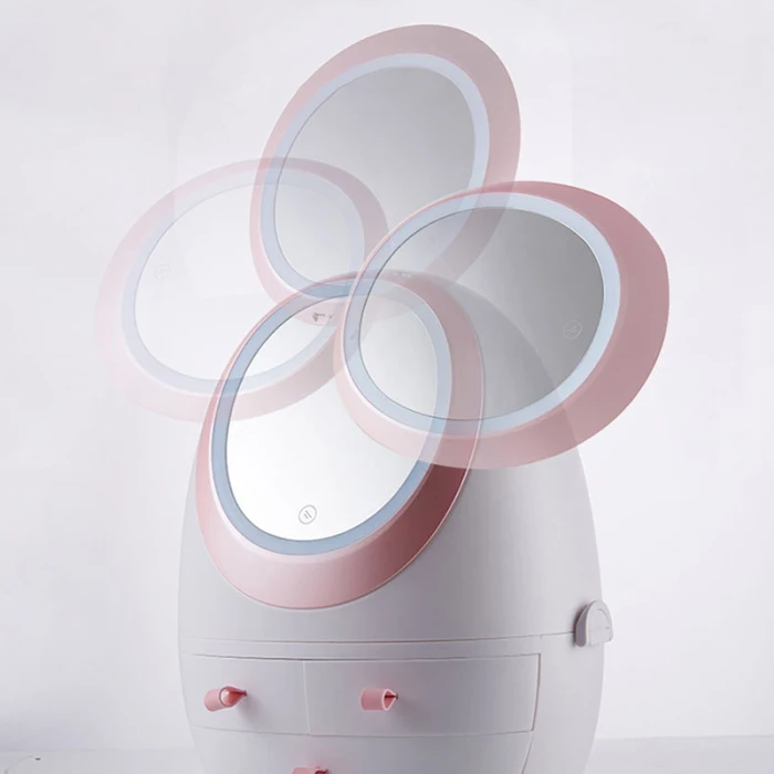 Cosméticos dos Cuidados com a Pele da Caixa de Armazenamento Organzier para a Composição com Espelho Produtos Conduziu Luzes Mp789 17 High Quality Beleza e saúde