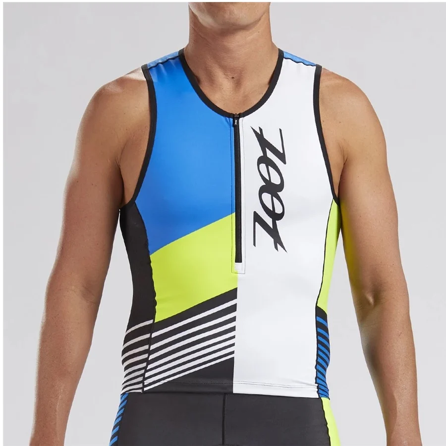 Zoot мужской спортивный костюм для велоспорта pianka triathlon без рукавов, Джерси для велоспорта, одежда для плавания и бега, нескользящая тесьма - Цвет: Армейский зеленый