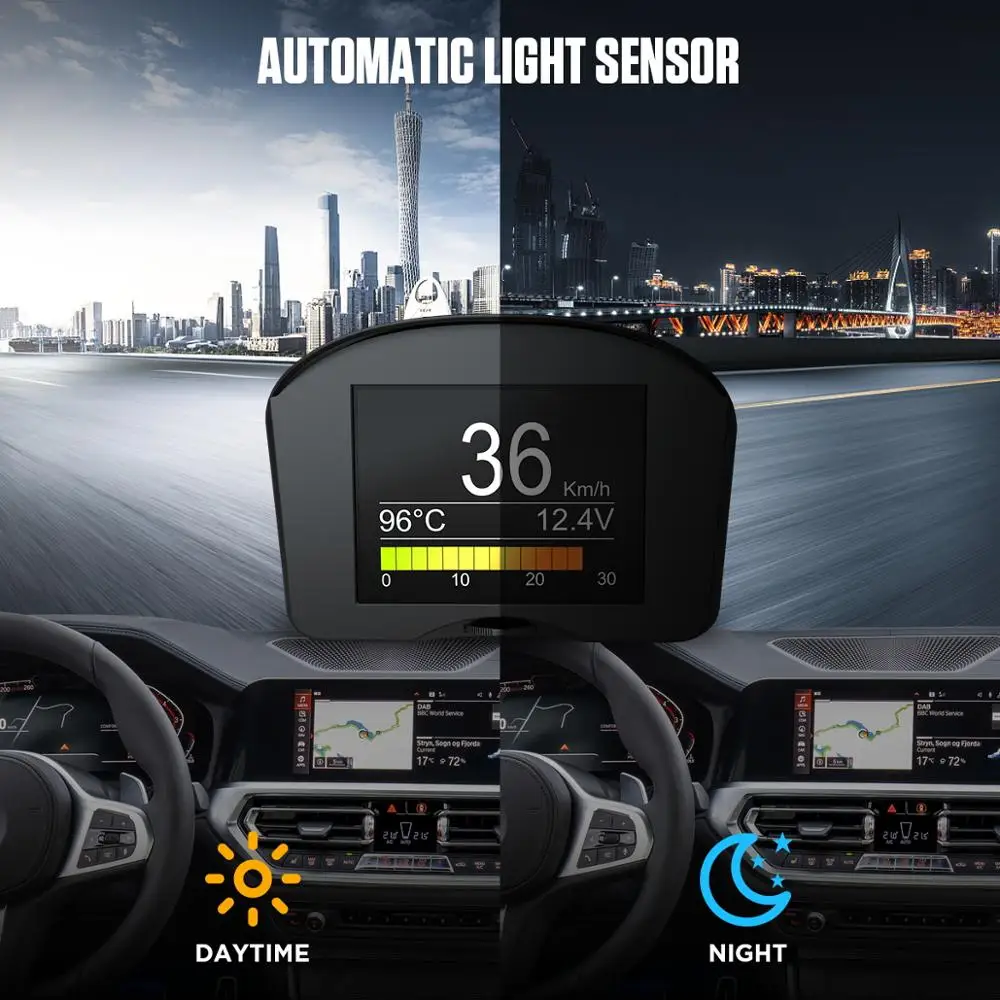 US $27.53 Autool X50 Plus Obd2 Display Speedmeter Auto OnBoard Computer Car Obd Smart Digital Voltage Speed Meter Temperature Gauge Alarm