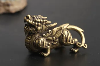 

Auspicious animal, Qilin, fortune seeking bronze carving, handicraft collection of old objects