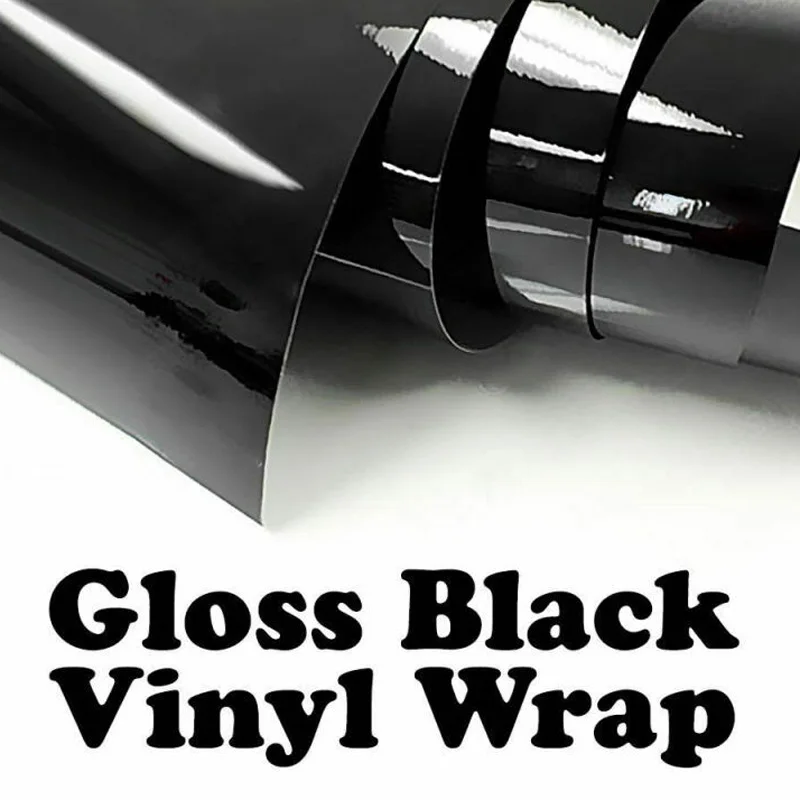 Film adhésif rond en vinyle noir brillant, rouleau de décalcomanie à  dégagement d'air, 3 cm
