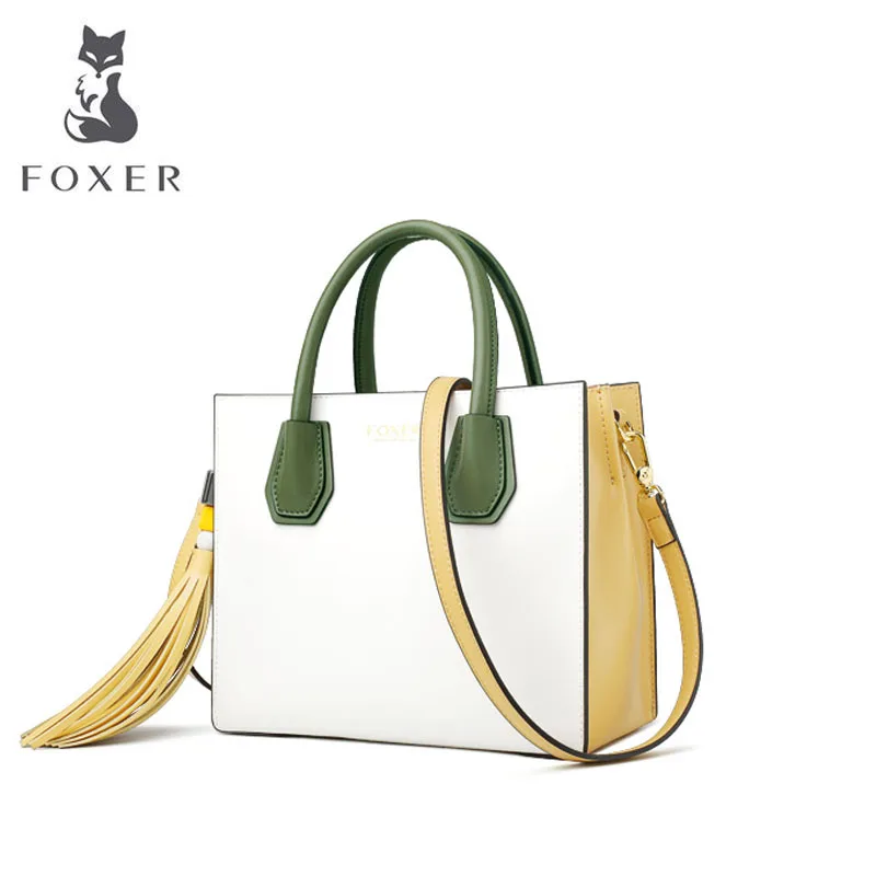 FOXER, женские кожаные сумки, модная сумка из воловьей кожи, роскошные сумки, женские сумки, дизайнерские сумки, известный бренд, женские сумки, новинка, сумка-тоут