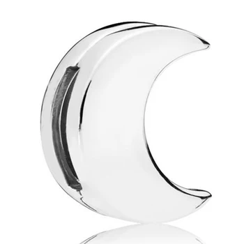 

New 925 Sterling Silver Bead Charm Smooth Reflexions Moon Clip Stopper Lock Beads Fit Pandora Bracelet Bangle Diy Jewelry