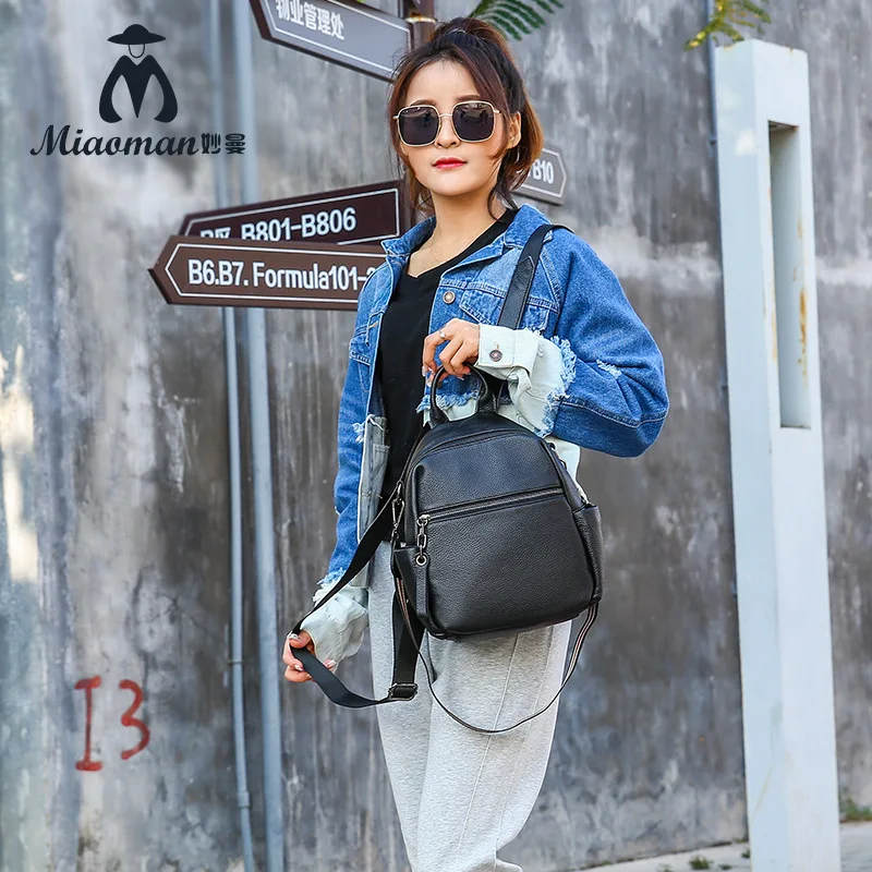 

2019 Spring And Summer New Style Full-grain Leather li Branch Pattern Backpack Versitile Fashion Leather Backpack Women's