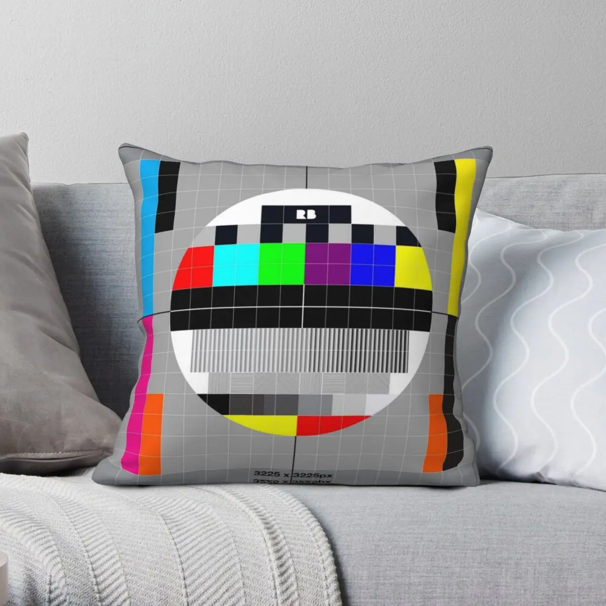 

Throw Test Print 3225x3225 Pillowcase Polyester Linen Velvet Printed Zip Decorative Sofa Seater Cushion Case 45x45