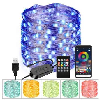 

Christmas Tree Decoration LED String Lights Wireless Personalized RGB String Lights Customized App Remote Control Lights Party