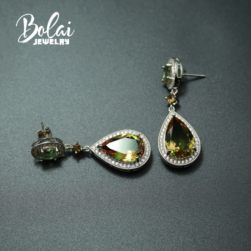 Длинные серьги zultanite, меняющие цвет, драгоценный камень, с 925 стерлингового серебра, хорошее ювелирное изделие, серьги-гвоздики для девушек, Bolaijewelry, акция