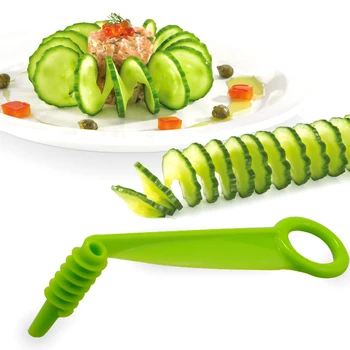 

Cucumber Spiral Slicer Fruit Vegetable Rotating Slice Multi-function Cutting Device Creative Chipping Knife (random color)