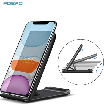 

FDGAO 15W Qi Wireless Charger Fold Stand Fast Charging Holder for iPhone 11 Pro XR X XS Max Samsung S20 S10 Phone Charge Station