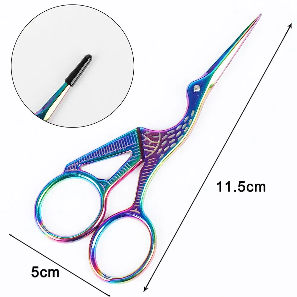 1Pc Professional Hairdressing Vintage Classic Scissors Nail Art Stork Crane Bird Cutters Styling Tools Hair Accessories 2021 6
