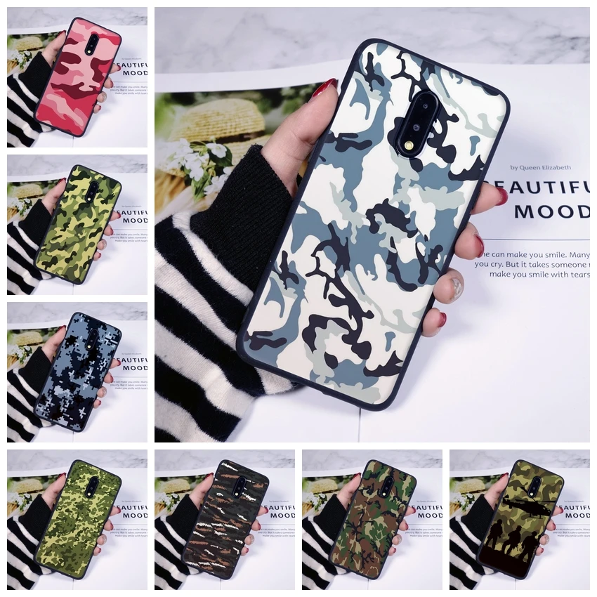 Камуфляжная армейская черная задняя крышка для One Plus 7 Pro 6 6T 5 5T 3 3T мягкая