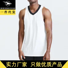 Летний Стиль спортивный жилет Мужская Уличная Повседневная Баскетбольная одежда Amazon горячая Распродажа тренировочный жилет для фитнеса