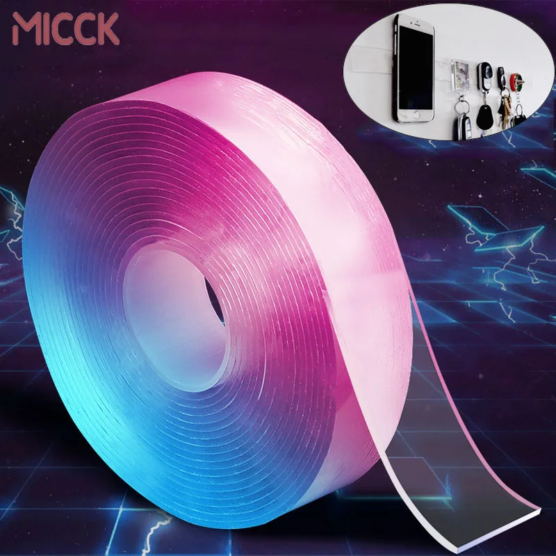 MICCK Nano клейкие ленты Двусторонняя бесследная моющийся с адгезионным покрытием клейкие ленты S зубная щётка держатель гель Стикеры съемный