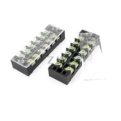

2 Pcs Dual Row 6P Screw Connector Electric Barrier Terminal Block Board 25A