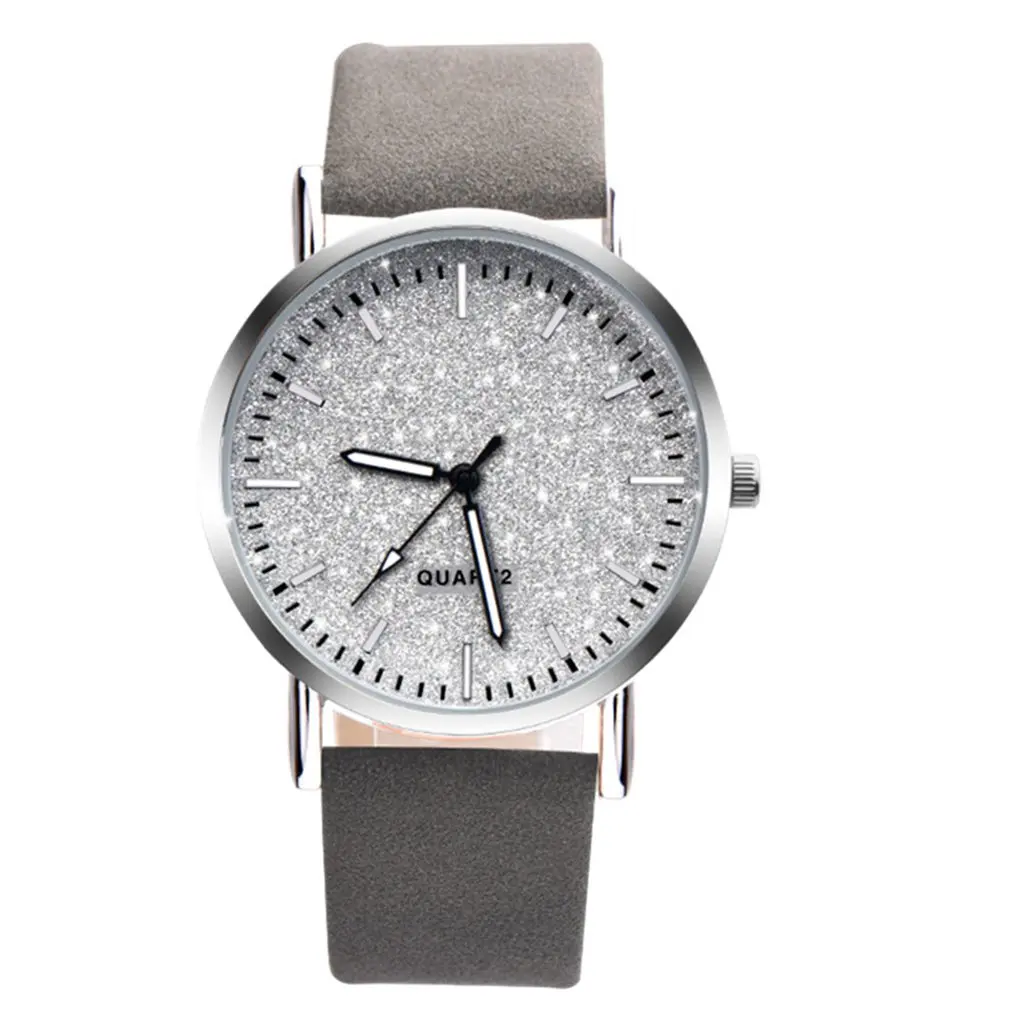 

Lite flashing surface PU belt watch Fashion Style Minimalist Fashion Compact Design Watch