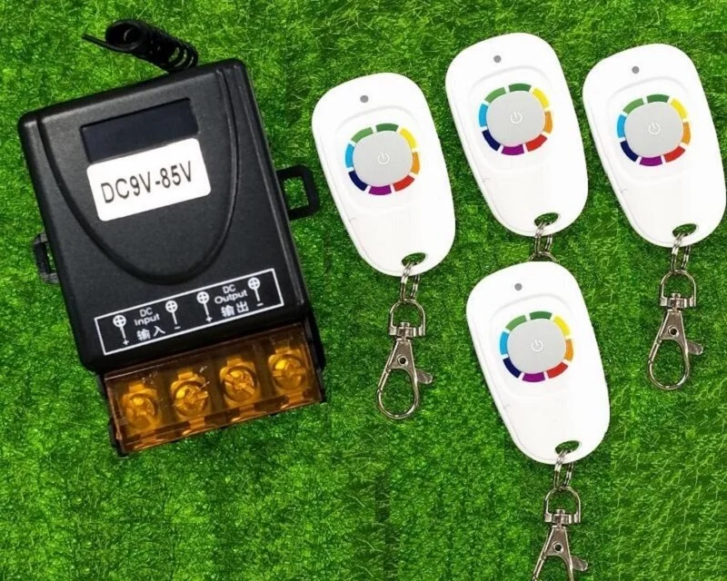 

DC 9V 12V 24V 9-48V 1CH Wireless RF Remote Control Light Switch 10A Relay Output Radio Receiver Module+one-button Transmitter