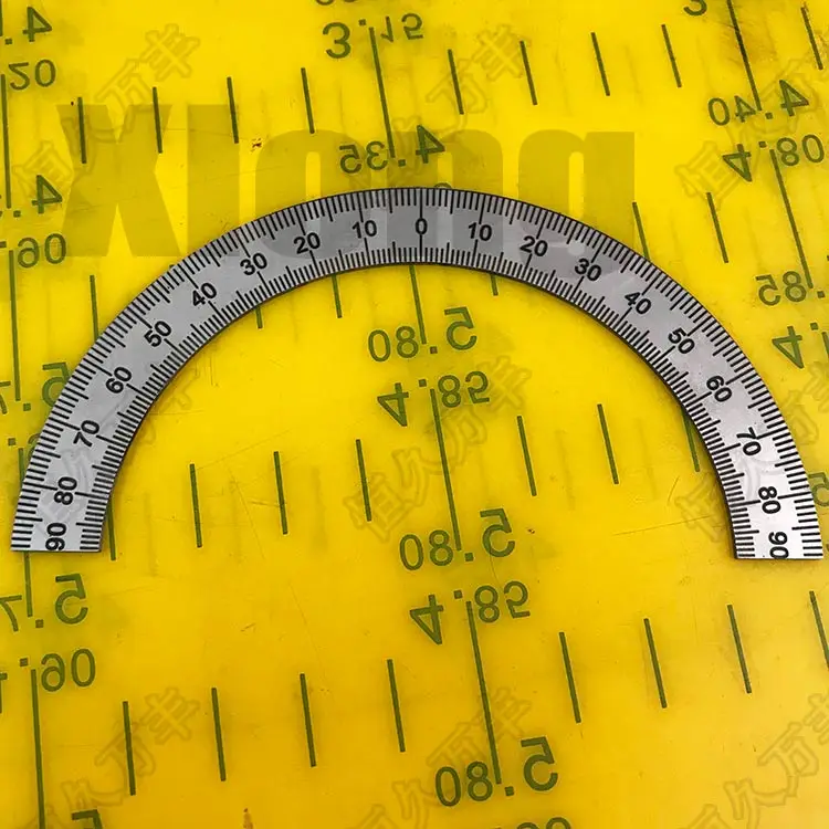 

Outer Diameter:95mm Semi-Circular Scale Semi-Circular Scale Stainless Steel Scale Angle Plate Semi-Circle Angle Ruler 95#74#1
