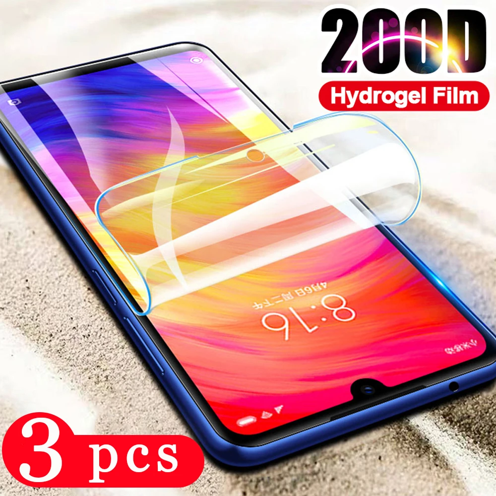 3 шт Мягкий Полный Чехол для xiaomi redmi 6 6A 7A note 7 pro Гидрогелевая пленка 8 8A 8t защита