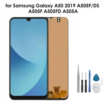 

1pcs Black Complete LCD Touch Glass + Tools + Phone Clip Lcd Screen For Samsung GALAXY A50 A505