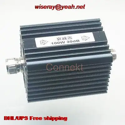 

DHL/EMS 5pcs Attenuator 100W 100 Watts 30dB N male to female DC-3.0GHZ 50ohm RF coaxial Power-attenuator-A6