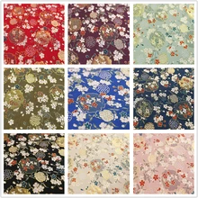 Японский стиль атласная жаккардовая ткань Цветочная вышивка блестящая ткань парча наволочка из полиэстера китайская ткань Тан