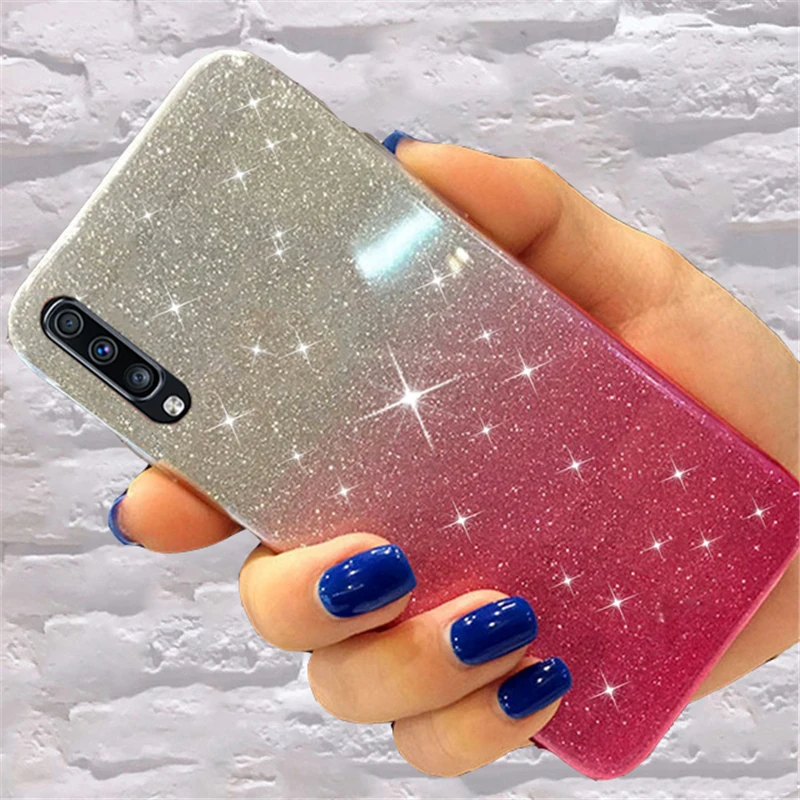 

Case For Samsung Galaxy A50 Glitter Bling Phone Cases A30 A70 A20 A20e A10 A40 A60 A80 A90 Soft Silicone TPU Back Cover Fundas