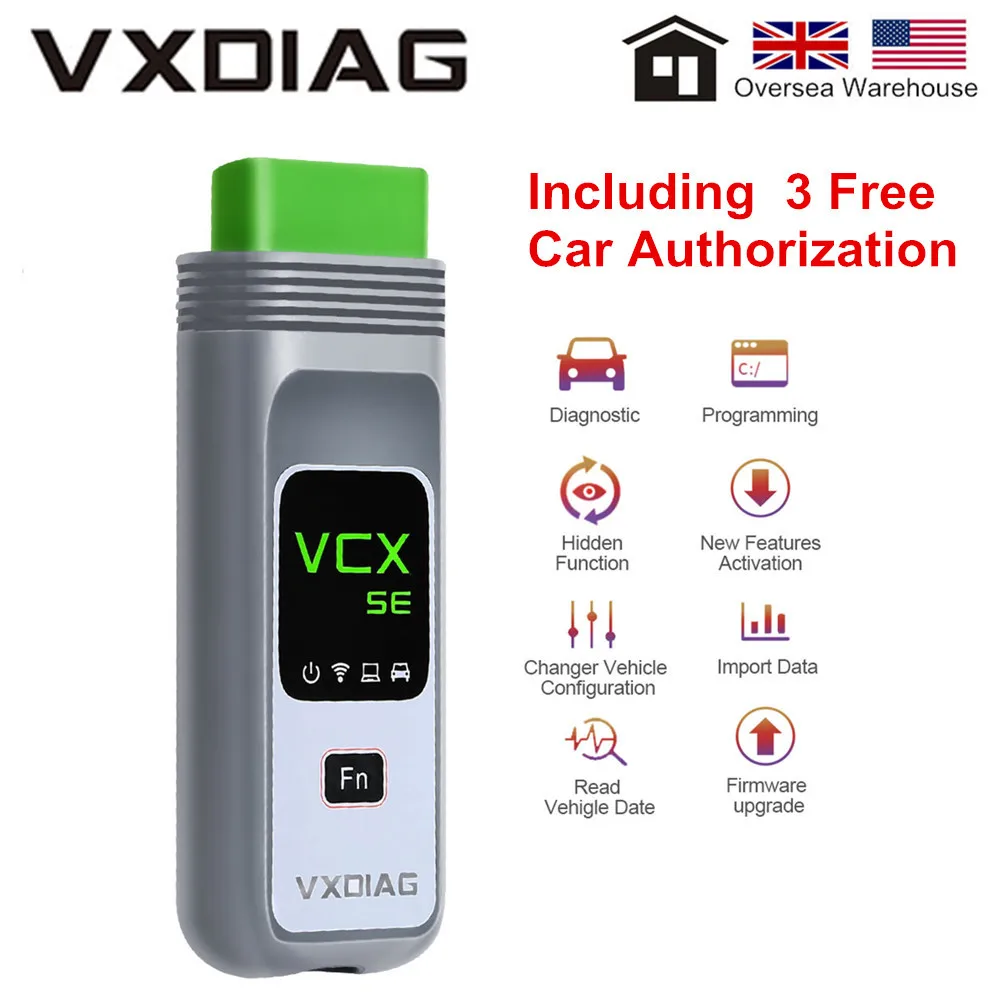 Диагностический инструмент VXDIAG VCX SE PRO OBD2 с любым 3 бесплатным обновлением по