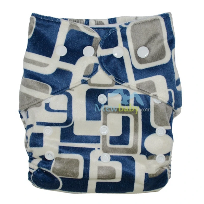 

Washable Baby Cloth Nappy Reusable Pocket Diaper with 3-layer Microfiber Insert Suits Birth to Potty One Size Fits All