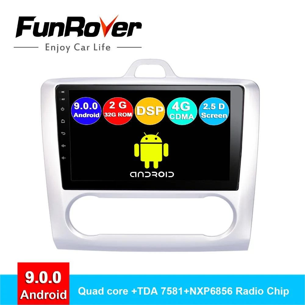 FUNROVER 2.5D + IPS Android 9 0 для Focus 2 Mk 2004-2011 Автомобильный Радио Мультимедийный видео плеер